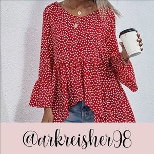 🦄DITSY FLORAL DIP HEM BLOUSE SHEIN CHRISTMAS